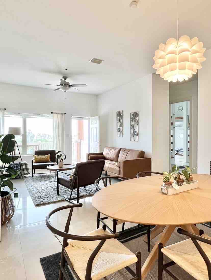 Open-plan living and dining